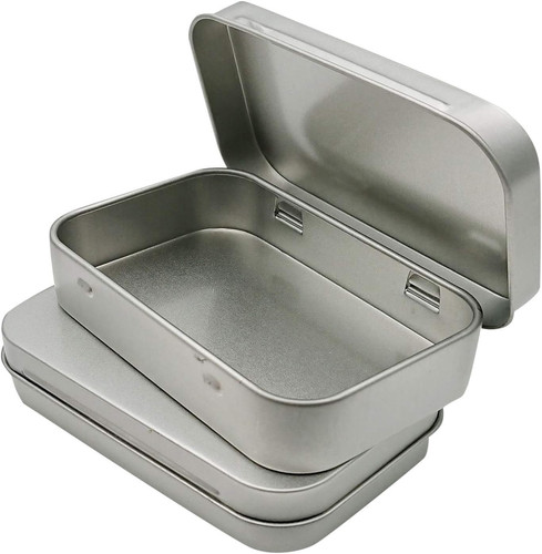 Pcs metal hinged tin box - hinged,